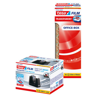 TESA Tischabroller Smart 33mx19mm 53906-00000 schwarz inkl. 8 Rollen
