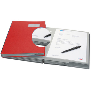 BIELLA Unterschriftenmappe A4 34142045U rot, Register 1-20 240x340mm