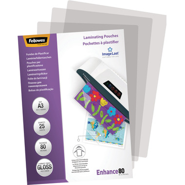 FELLOWES Laminiertasche A3 5396403 glanz, 80my 25 Stk