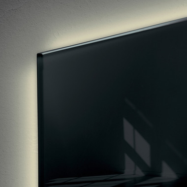 SIGEL Glass Magnetboard LED GL400 nero 480x480x15mm