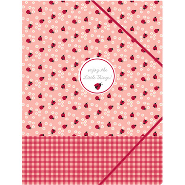ANCOR Gummibandmappe A4 105124 LADY BUG rosa/rot