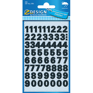 Z-DESIGN Letters schwarz 3781 9,5mm,Univers Medium 2 Blatt
