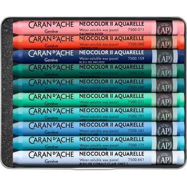 CARAN D'ACHE Neocolor Beya Rebai 7500.51 10 Farben, kalt Metallbox