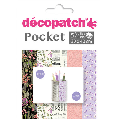 DECOPATCH Papier Pocket Nr. 16 DP016O 5 Blatt à 30x40cm