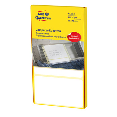 AVERY ZWECKFORM Etichette p.indirizo 95x48mm 3345 bianco, permanent 282pz.
