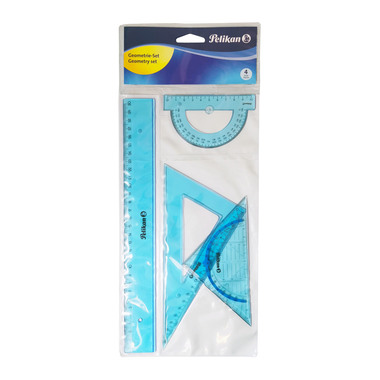 PELIKAN Geometrie-Set 7137430 transparent blau, 4-teilig