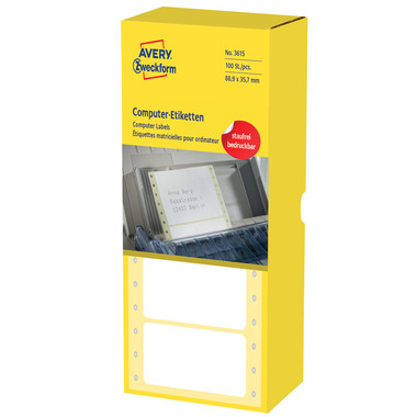 AVERY ZWECKFORM Etichette 88,9×35,7mm 3615Z bianco, continua 4000 pezzi