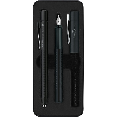 FABER-CASTELL Set Grip 2011 M 140983 schwarz,Füller/Kugelschreiber