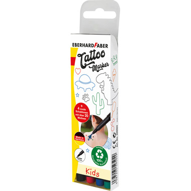 EBERHARD FABER Tattoostifte Set 559504 Kids, 4 Farben