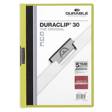 DURABLE Klemmhefter DURACLIP 30 2200/05 für 30 Blatt A4 grün