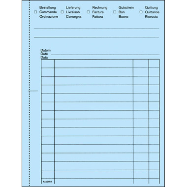 FAVORIT Mehrzweckbuch D/F/I A6 8111OK blau/weiss 50x2 Blatt