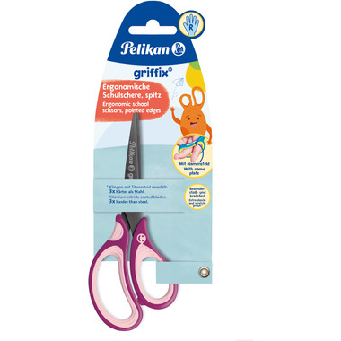 PELIKAN Schere spitz Griffix 819107 sweet berry, Rechtshänder