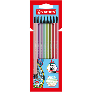 STABILO Fasermaler Pen 68 1.0mm 68/8-02 ass. 8 Stück