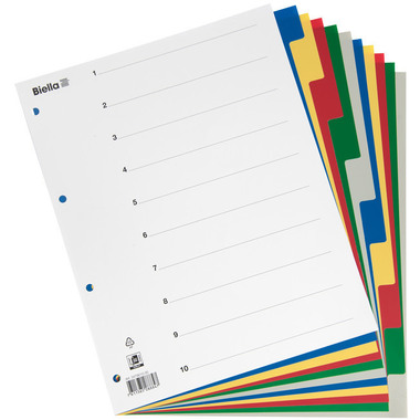 BIELLA Register PP farbig A4+ 47901000U 10-teilig, blanko, überbreit