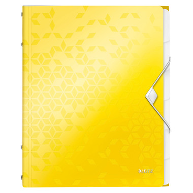 LEITZ Dossier de coll. WOW PP A4 4633-00-16 jaune 6 comp.