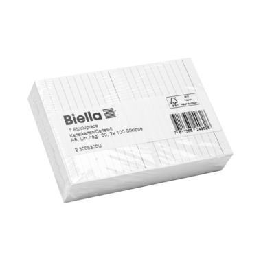 BIELLA Karteikarten A8 liniert 23008300U weiss 200 Stück