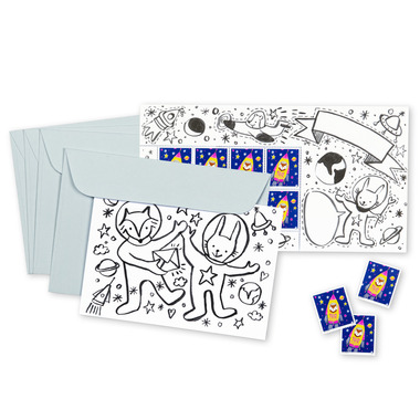 Tierboten, Kartenset «Fuchs» Set mit 4 Karten A6 mit Sujet «Fuchs», 4 Umschlägen C6 und 8 Briefmarken «Fuchs» zu CHF 1.00