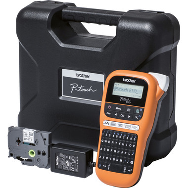 PTOUCH Gerät inkl. PT-E110VP Koffer, Adapter und Band