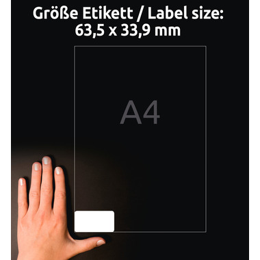 AVERY ZWECKFORM Etiketten 63,5x33,9mm L7912-10 weiss ultra-resistant