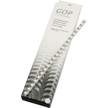 GOP Plastikbinderücken 020486 10mm weiss 25 Stück