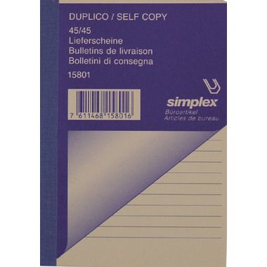 SIMPLEX Lieferscheine D/F/I A6 15801 weiss 50x2 Blatt