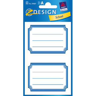 Z-DESIGN Sticker School 59687 Namen-Etiketten 6 Stück