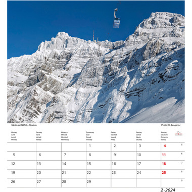 CALENDARIA Schweiz 2024 43494638 D/F/I/E, 21x24cm