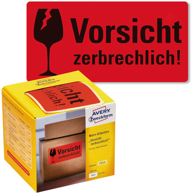 AVERY ZWECKFORM Etichette Attenzione 100x50mm 7211 neonrot 200 pezzi