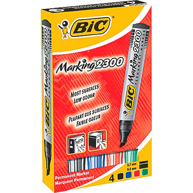 BIC Permanent Marker 2300 8209222 ass., 4 Stück