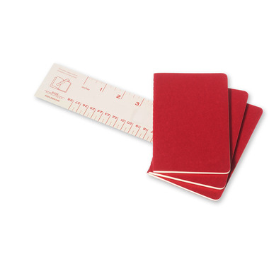 MOLESKINE Notizheft Cahier A6 097-0 blanko, rot 3 Stück