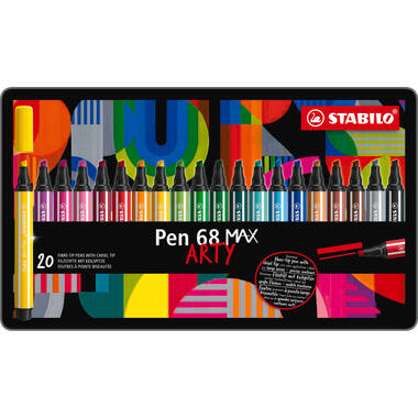 STABILO Fasermaler Pen 68 MAX Arty 768/20-20 ass., Metalletui 20 Stück