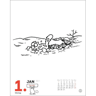 HEYE Abreisskalender Simons Katze 23016 DE, 11x14cm 2024