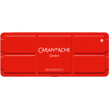 CARAN D'ACHE Deckfarbe Gouache 2001.312 12 Tuben Metallbox, Pinsel