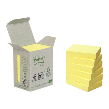 POST-IT Sticky Notes Recycling 38x51mm 653-1B giallo 6x100 fogli