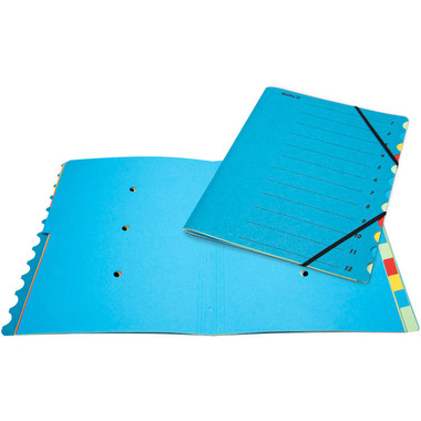BIELLA Fächermappe A4 32841205U blau, 12-teilig