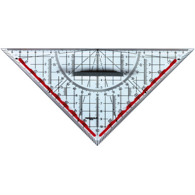 RUMOLD Zeichendreieck 22cm 10151 technisch, Duo farbig/transp.