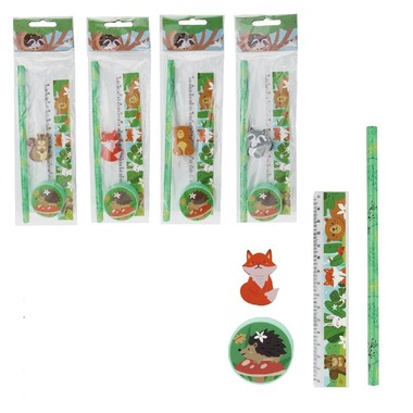ROOST Schreibset Waldtiere FAOPP4-001 4 assortiert