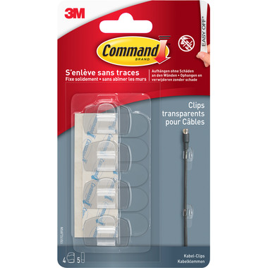 3M Command Kabel-Clip 17017CLR transparent 4 Stück