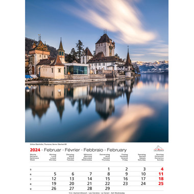 CALENDARIA Swiss Souvenirs 2024 43494605 D/F/I/E, 23x31.5cm