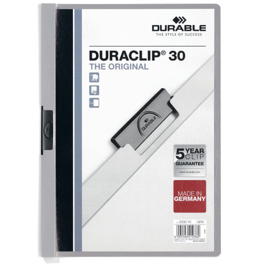 DURABLE Klemmhefter DURACLIP 30 2200/10 für 30 Blatt A4 grau