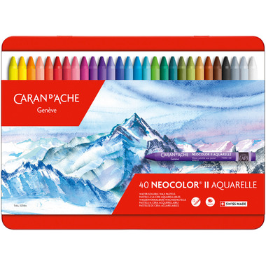 CARAN D'ACHE Wachsmalkreide Neocolor II 7500.340 40 Farben ass. Metallbox