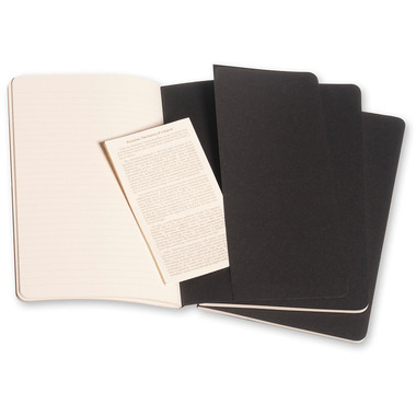 MOLESKINE Notizheft Cahier A5 495-6 liniert, schwarz 3 Stück