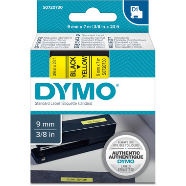 DYMO Schriftband D1 schwarz/gelb S0720730 9mm/7m