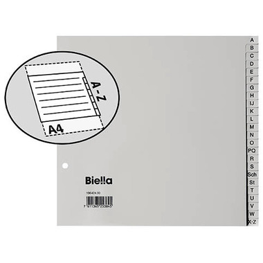 BIELLA Register PP grau A4 19642400U 24-teilig a-z teildeckend