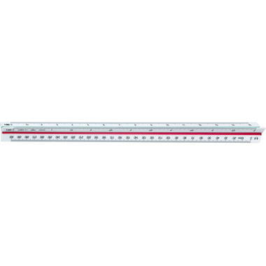 LINEX Dreikantmassstab 30cm 94700L weiss/farbig