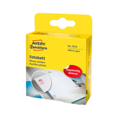 AVERY ZWECKFORM Punti di colla 12x12mm 3516 Dispenser, perm. 400 pezzi