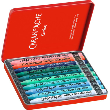 CARAN D'ACHE Neocolor Beya Rebai 7500.51 10 Farben, kalt Metallbox