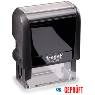 TRODAT Stempel Geprüft 4912GEPRUEFT blau/rot 47x18mm