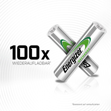 Energizer NiMH Akku Extreme (AAA) 800 mAh, 4 Stk 4-Packung Energizer Accu Recharge Extreme wiederaufladbare AAA-Batterien, vorgeladen, Micro NiMH-Akku (HR03)