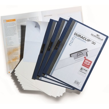 DURABLE Bewerbungsmappe 258607 Duraclip blau 3 Stück